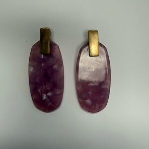 Kendra Scott Purple and Gold Amethyst Earrings